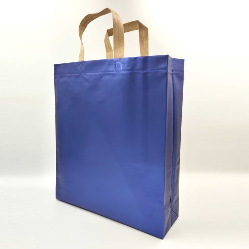 Royal Blue Metallic Laminated Box Bag | Bagsguru
