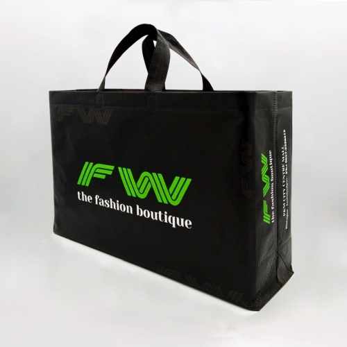 FW Fashion Black Laminated Non Woven Box Bag - Bagsguru